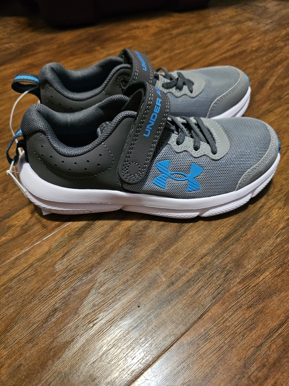 Under Armour Gray and Blue Kids' Athletic Sneakers
